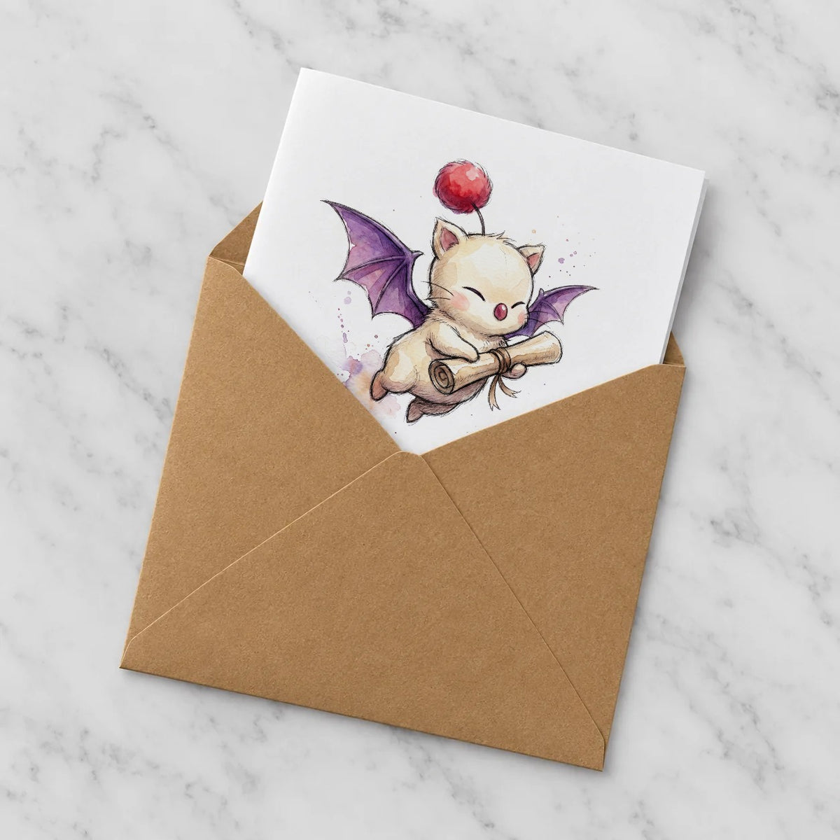 Winged Fantasy Graduation Card – Half in Envelope