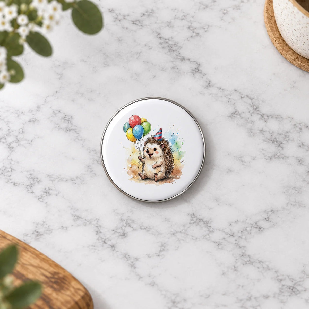 Hedgehog Greeting Card – Badge Small