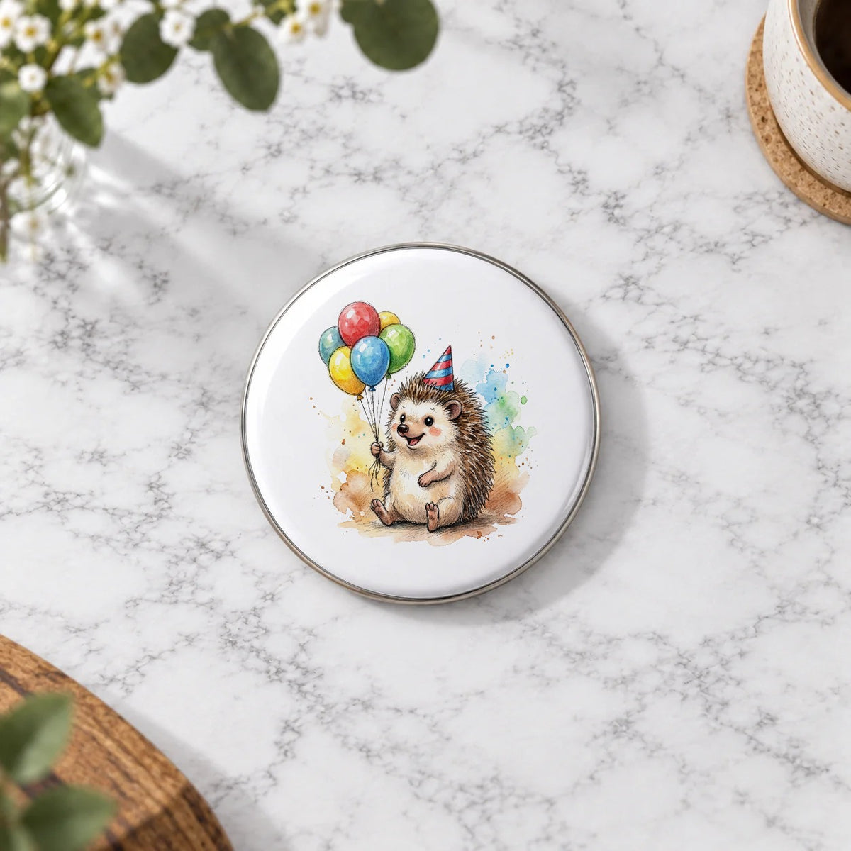 Hedgehog Greeting Card – Badge Large