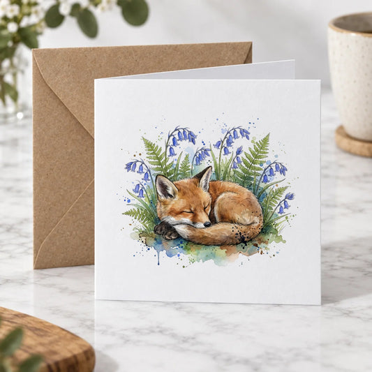 Sleeping Fox Greeting Card – Hero