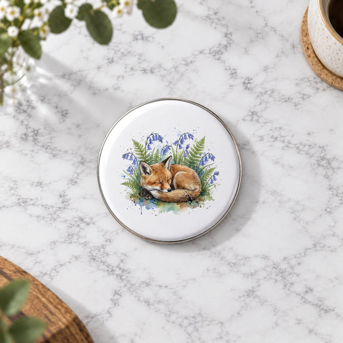 Sleeping Fox Greeting Card – Badge Large