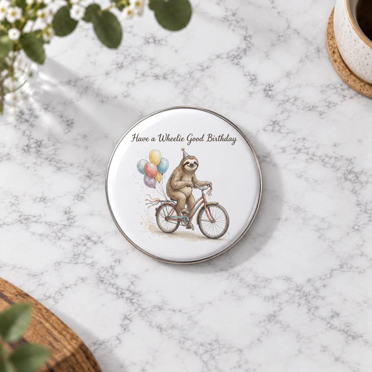 Sloth Greeting Card – Badge Large
