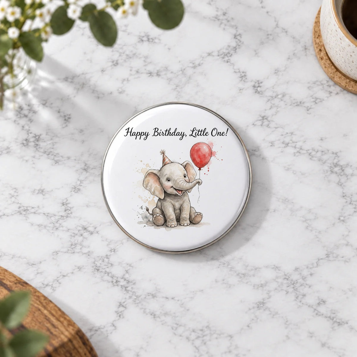 Baby Elephant Greeting Card – Badge Large