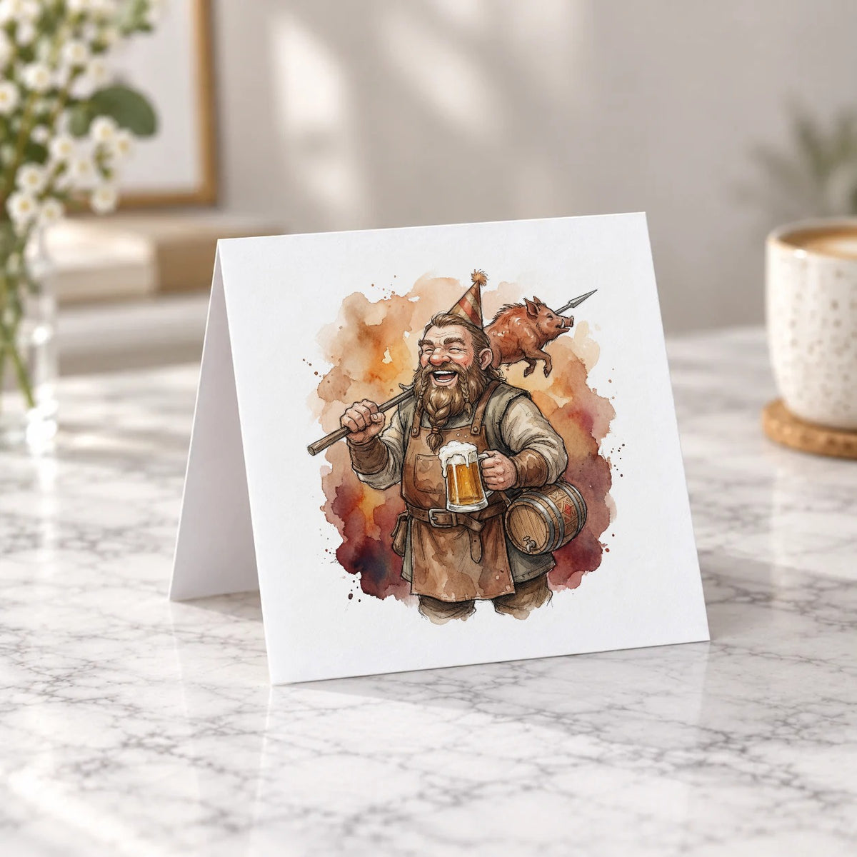 Dwarf Tavern Greeting Card – Tent Fold