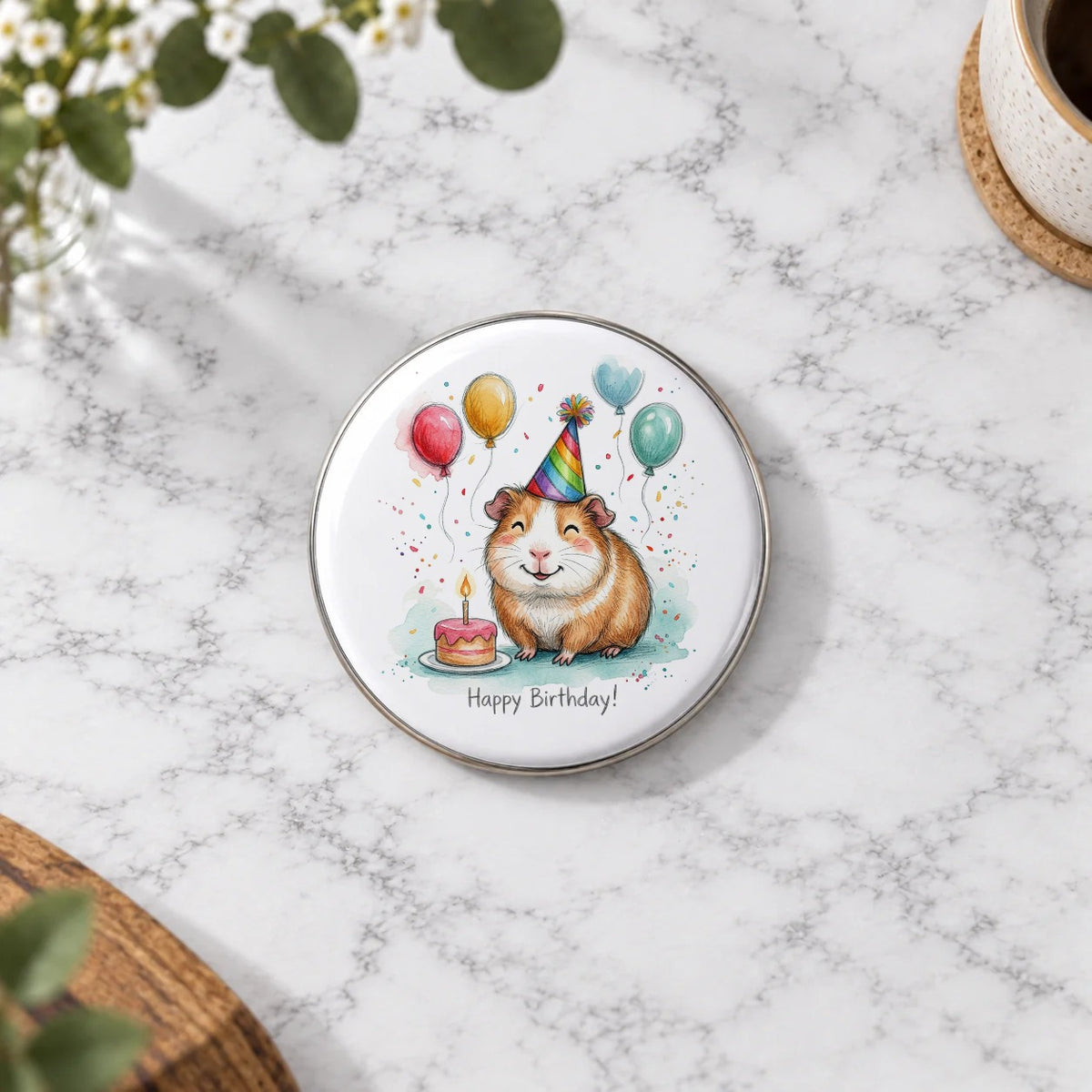 Guinea Pig Greeting Card – Badge Large