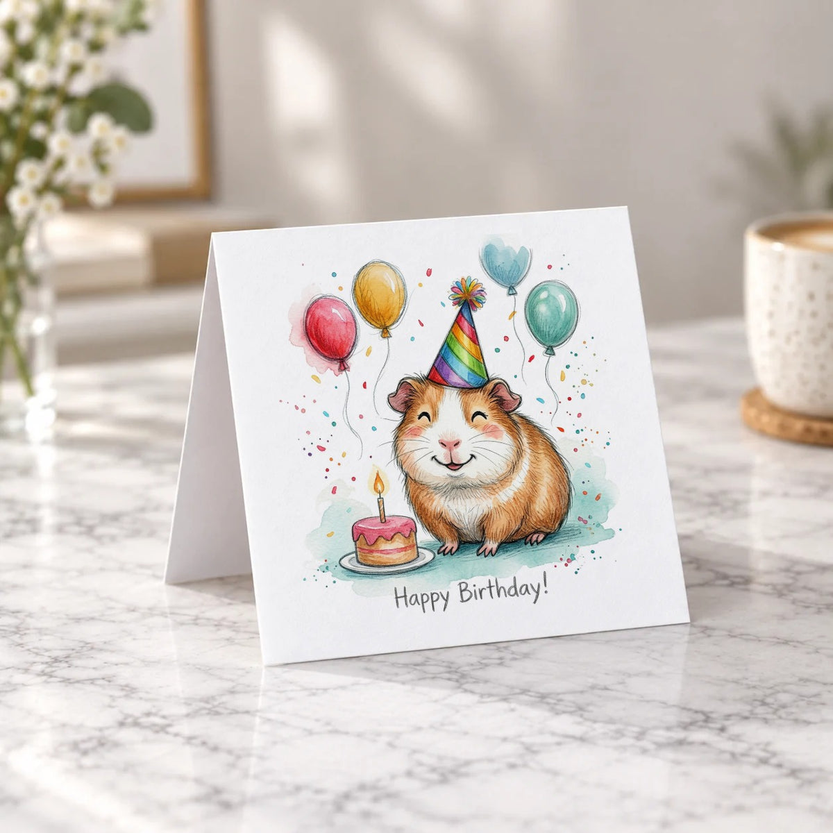 Guinea Pig Greeting Card – Tent Fold