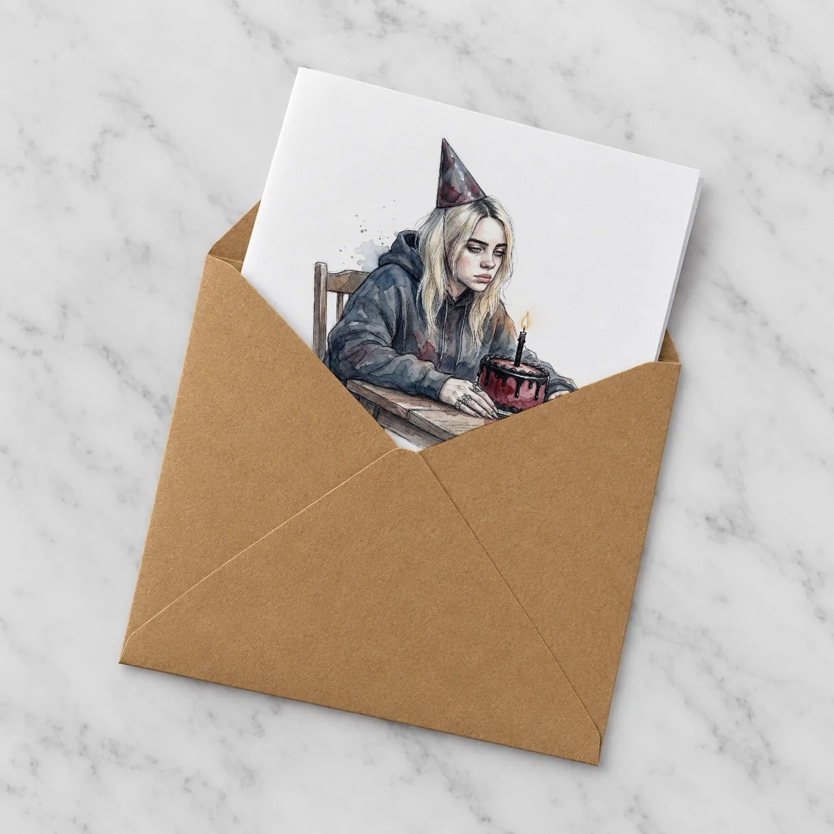 Moody Greeting Card – Half in Envelope