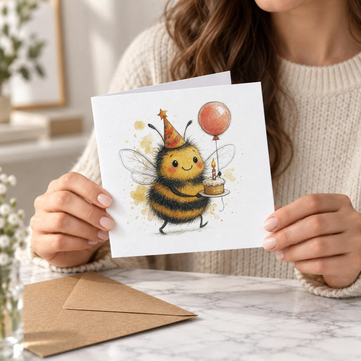 Bumblebee Greeting Card – Held Card