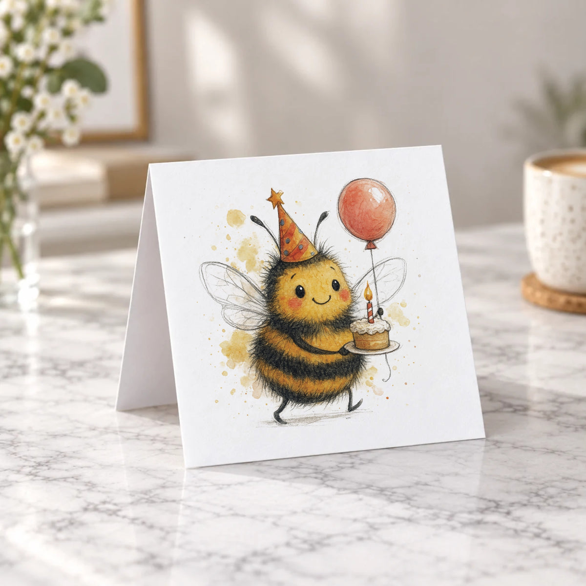 Bumblebee Greeting Card – Tent Fold