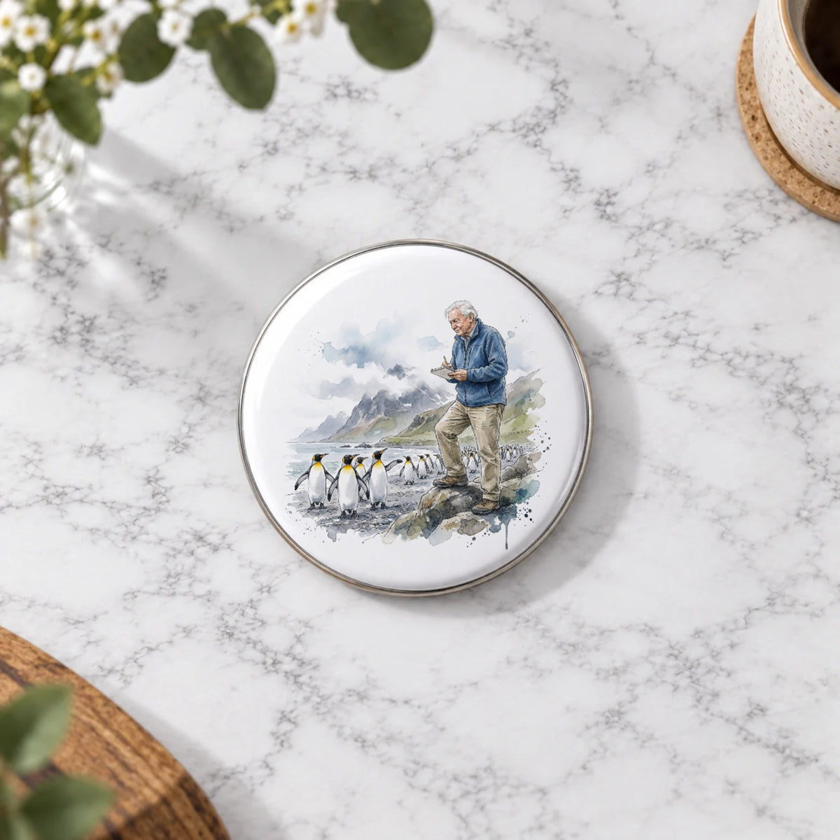 Penguin Wildlife Greeting Card – Badge Large