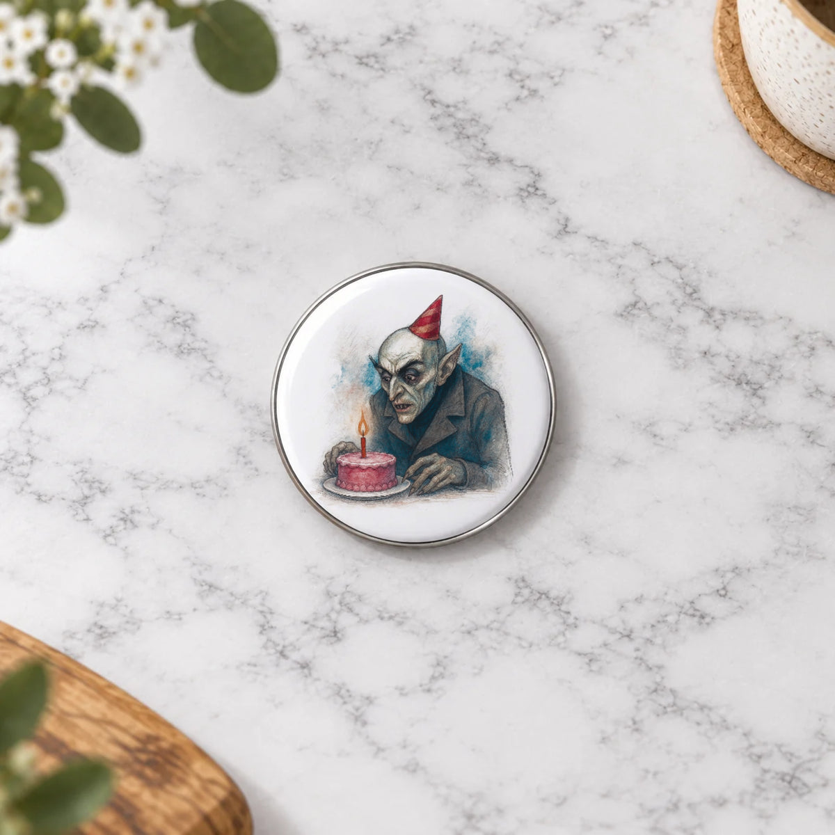 Classic Vampire Greeting Card – Badge Small