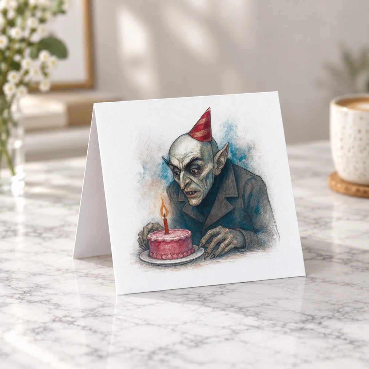 Classic Vampire Greeting Card – Tent Fold