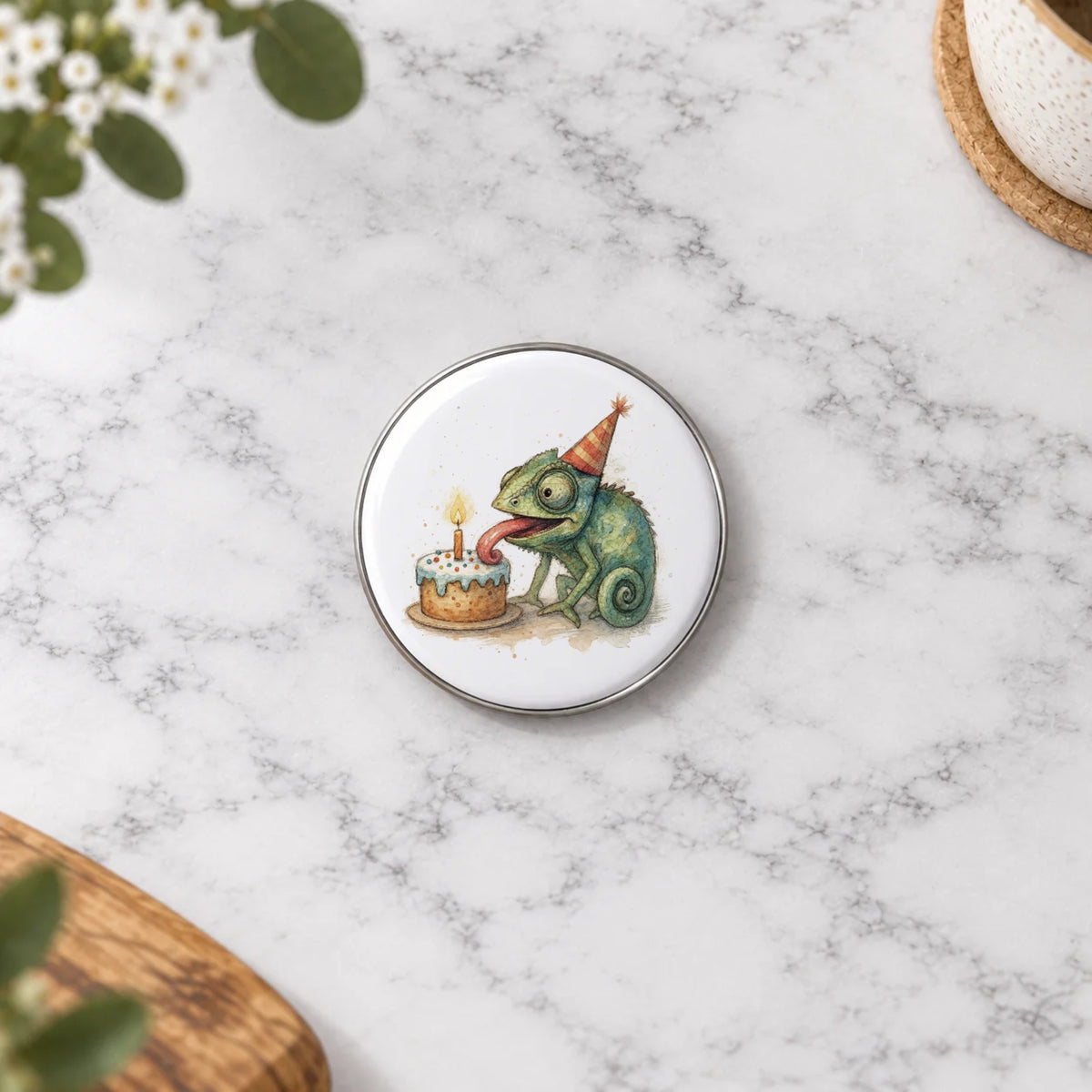 Chameleon Greeting Card – Badge Small