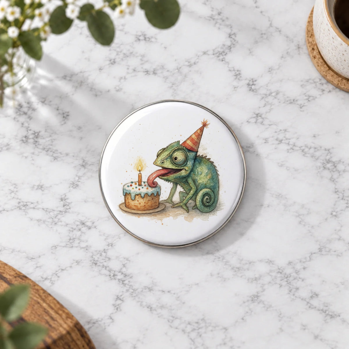 Chameleon Greeting Card – Badge Large