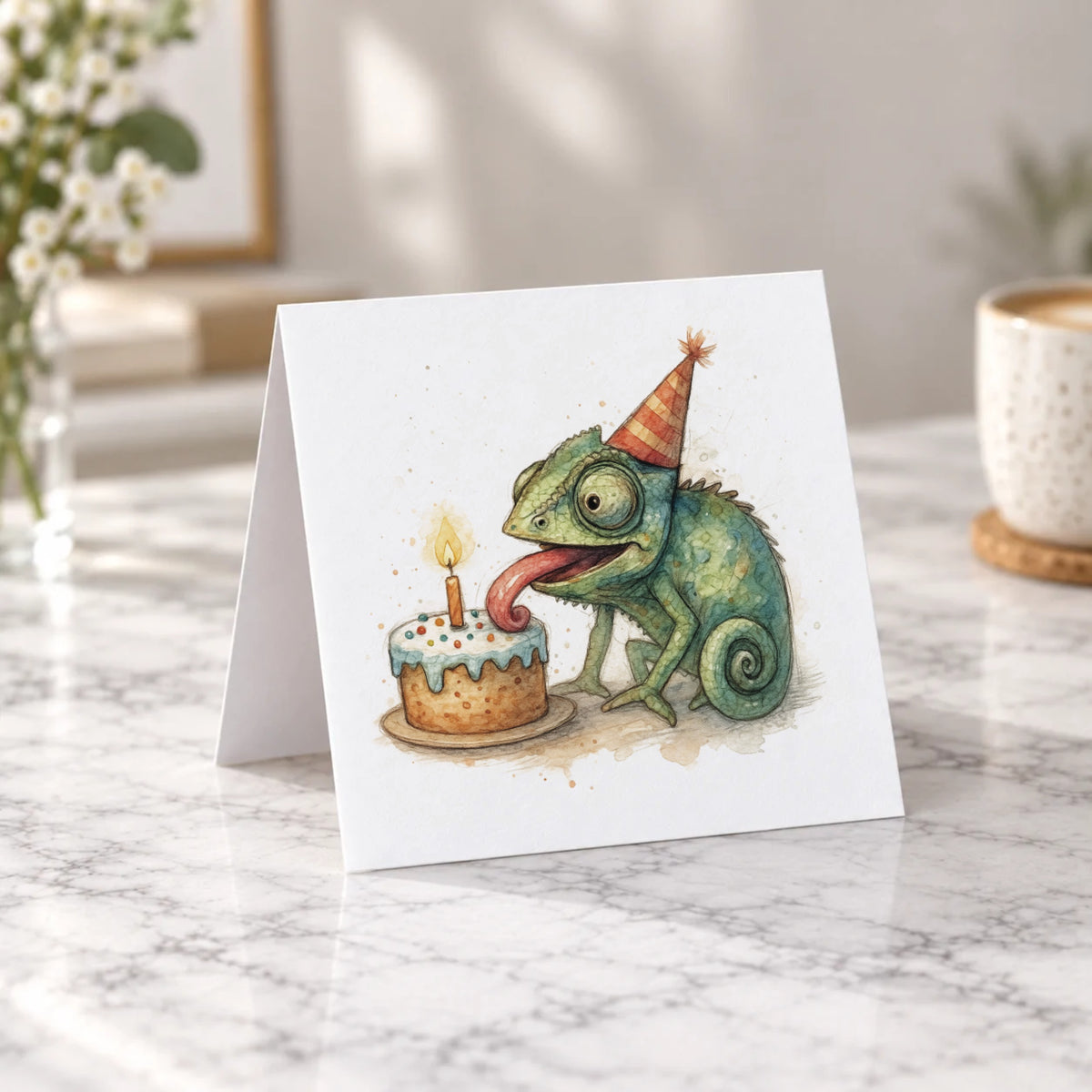 Chameleon Greeting Card – Tent Fold