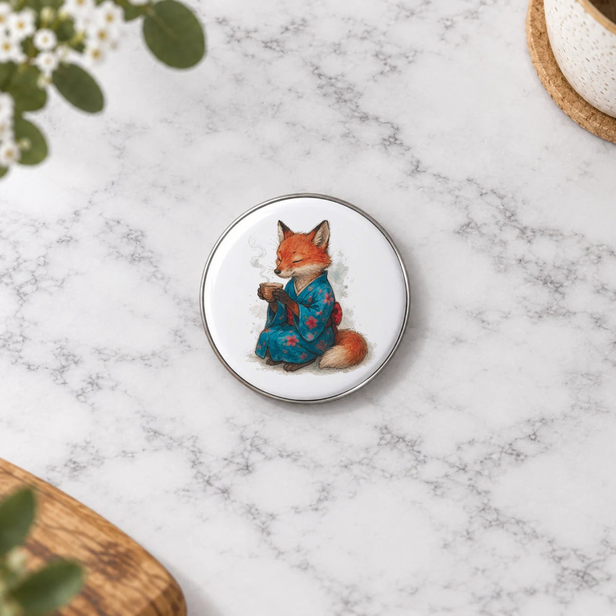 Fox Kimono Greeting Card – Badge Small