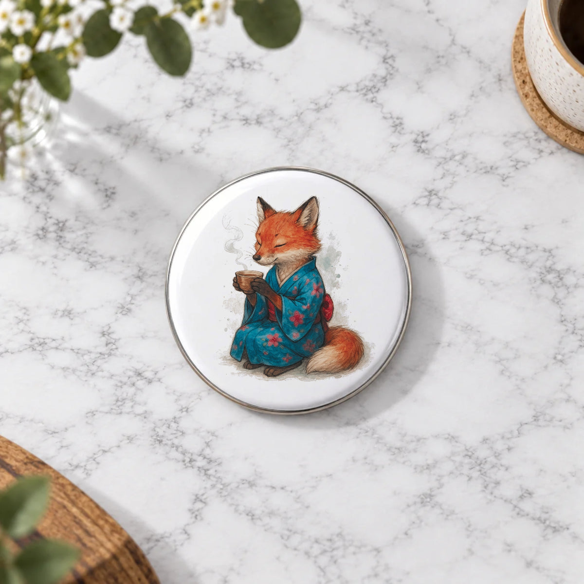 Fox Kimono Greeting Card – Badge Large
