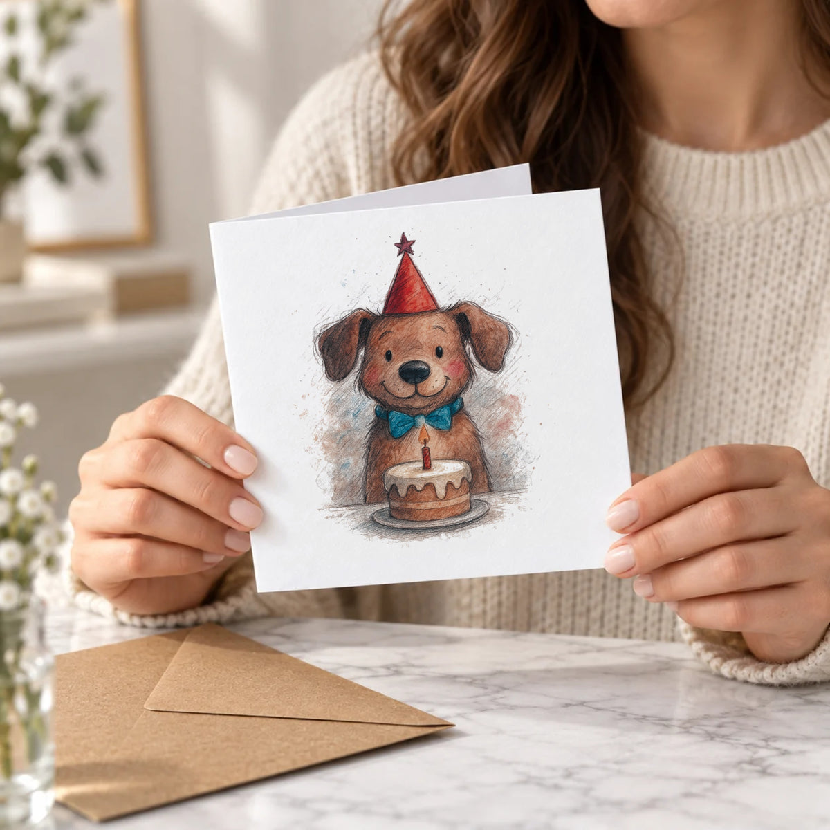 Dog Greeting Card – Held Card