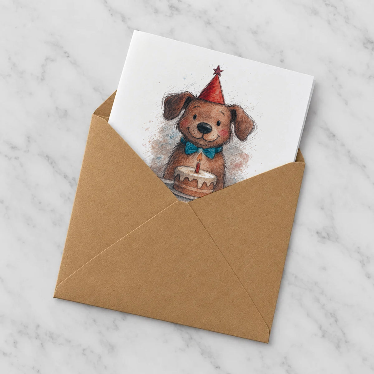 Dog Greeting Card – Half in Envelope