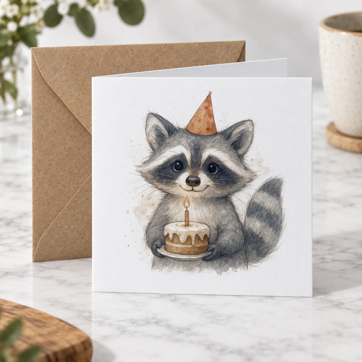 Raccoon Greeting Card – Hero