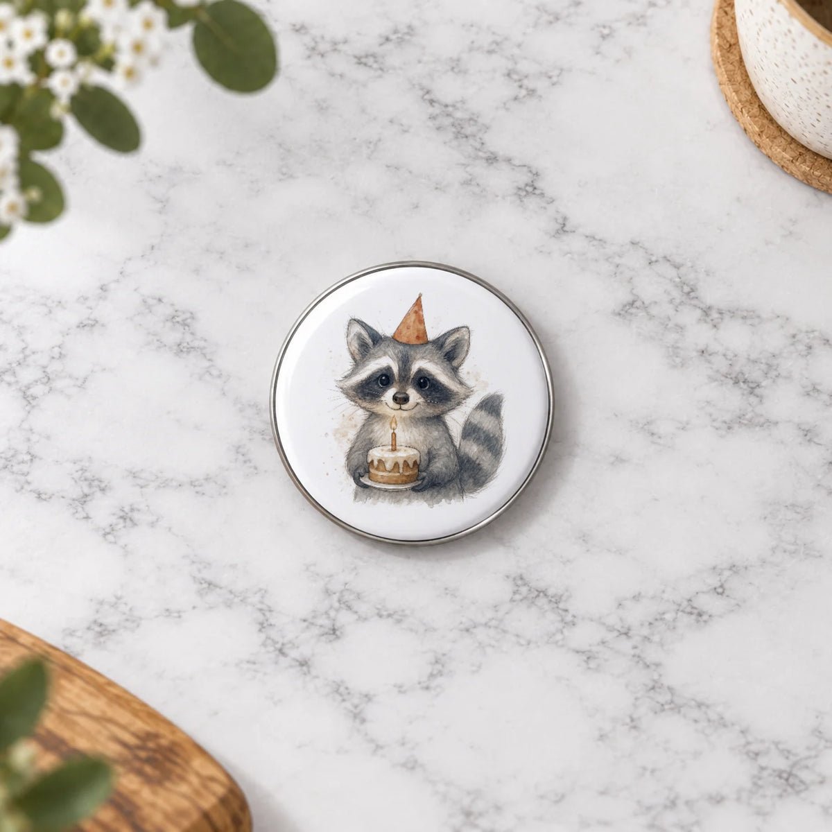Raccoon Greeting Card – Badge Small