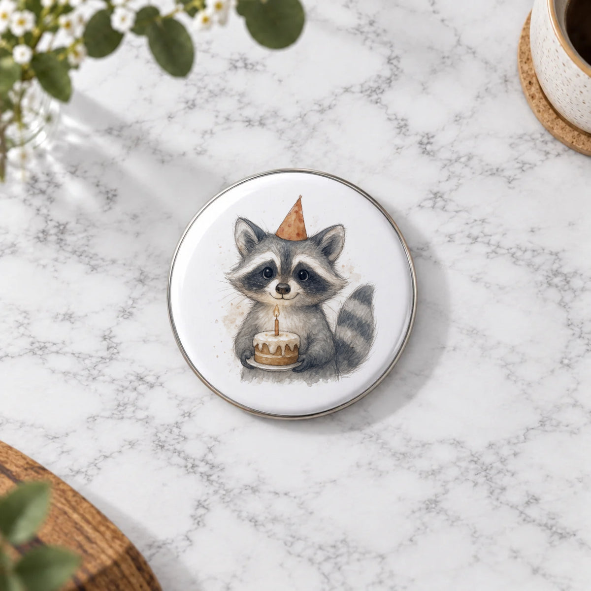 Raccoon Greeting Card – Badge Large