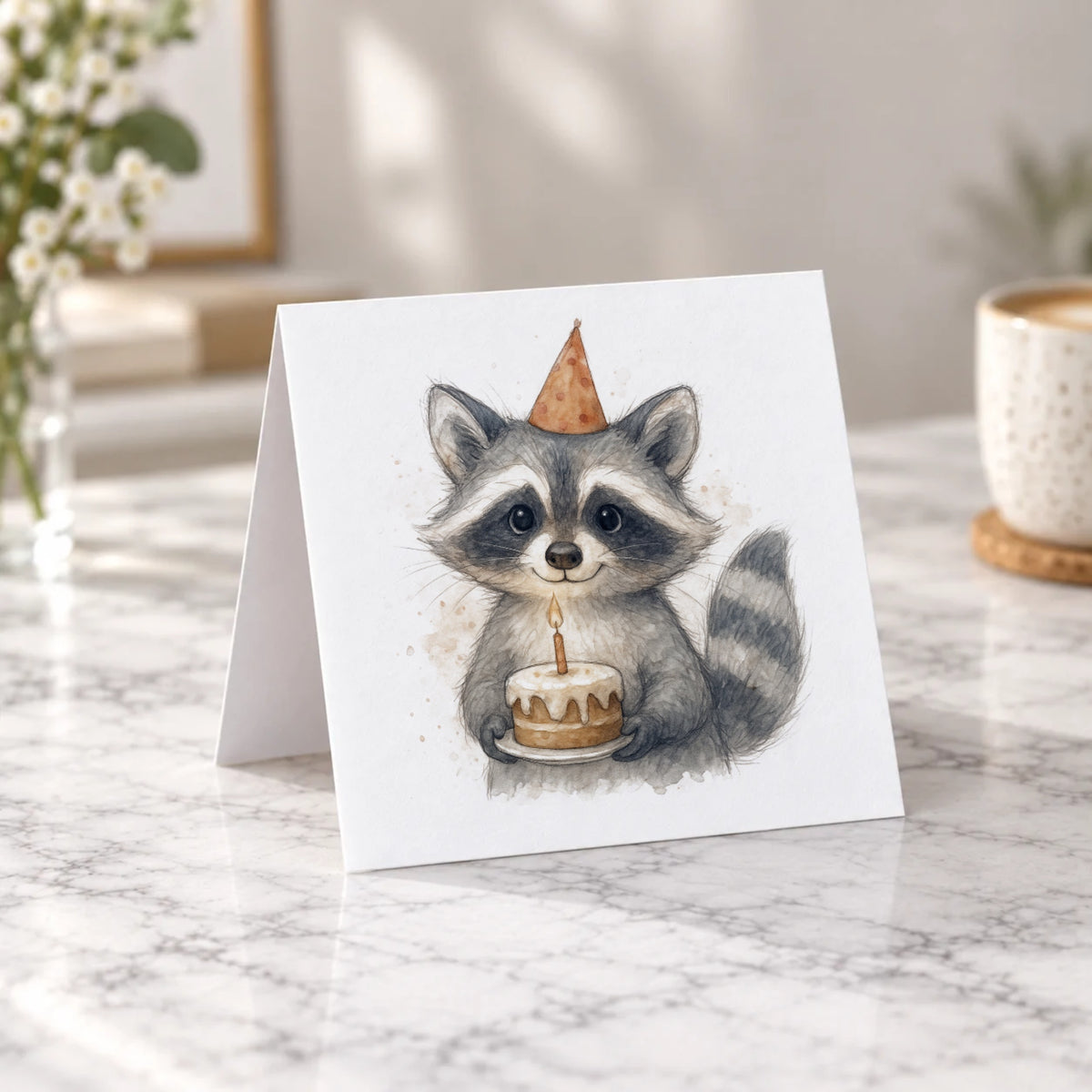 Raccoon Greeting Card – Tent Fold