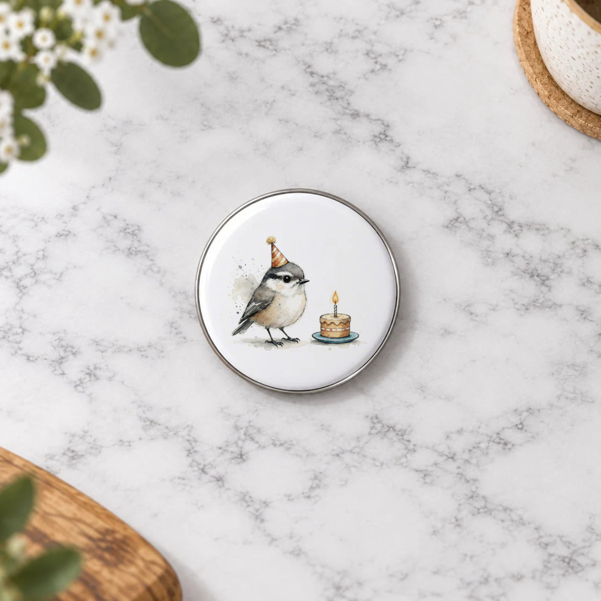Tiny Bird Greeting Card – Badge Small