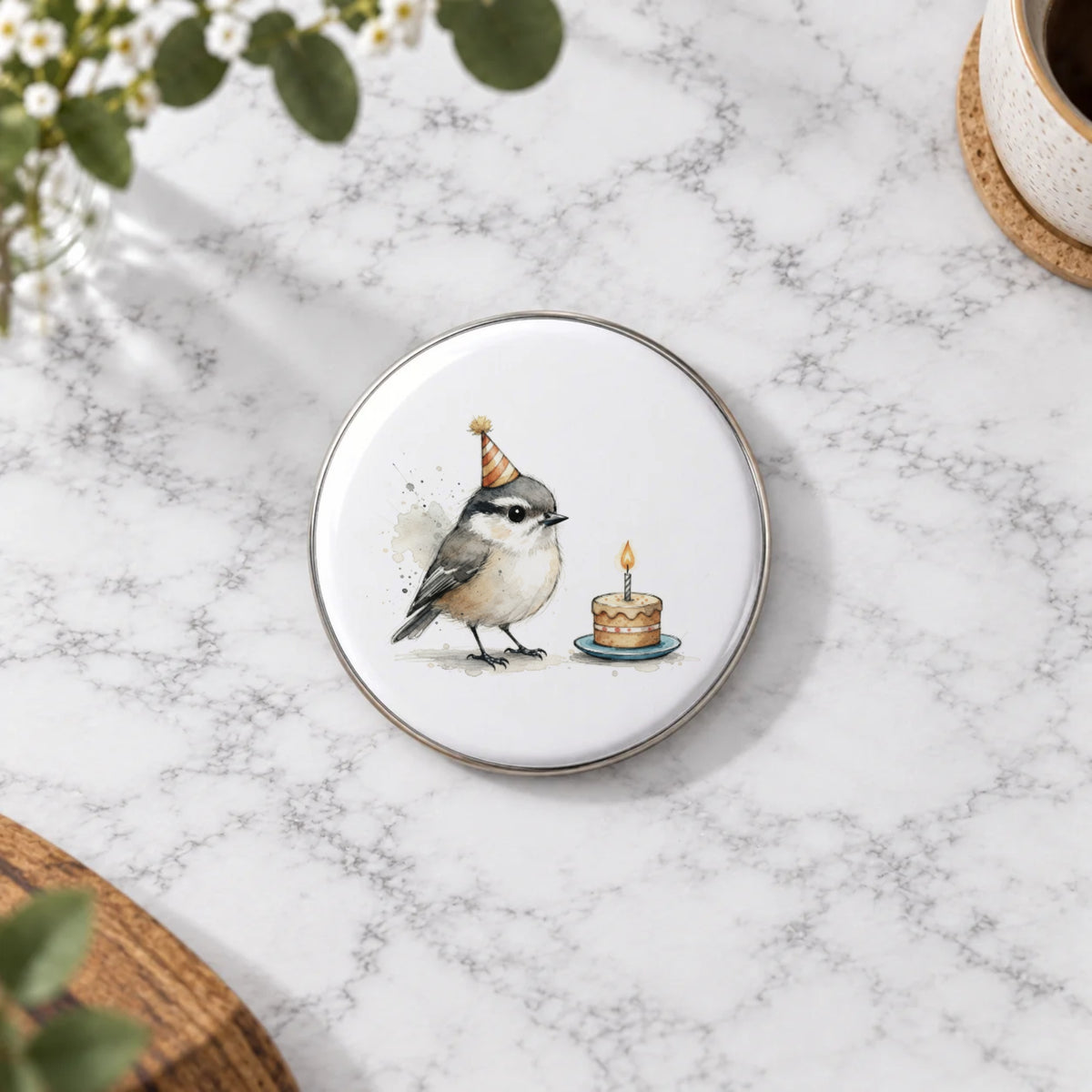 Tiny Bird Greeting Card – Badge Large