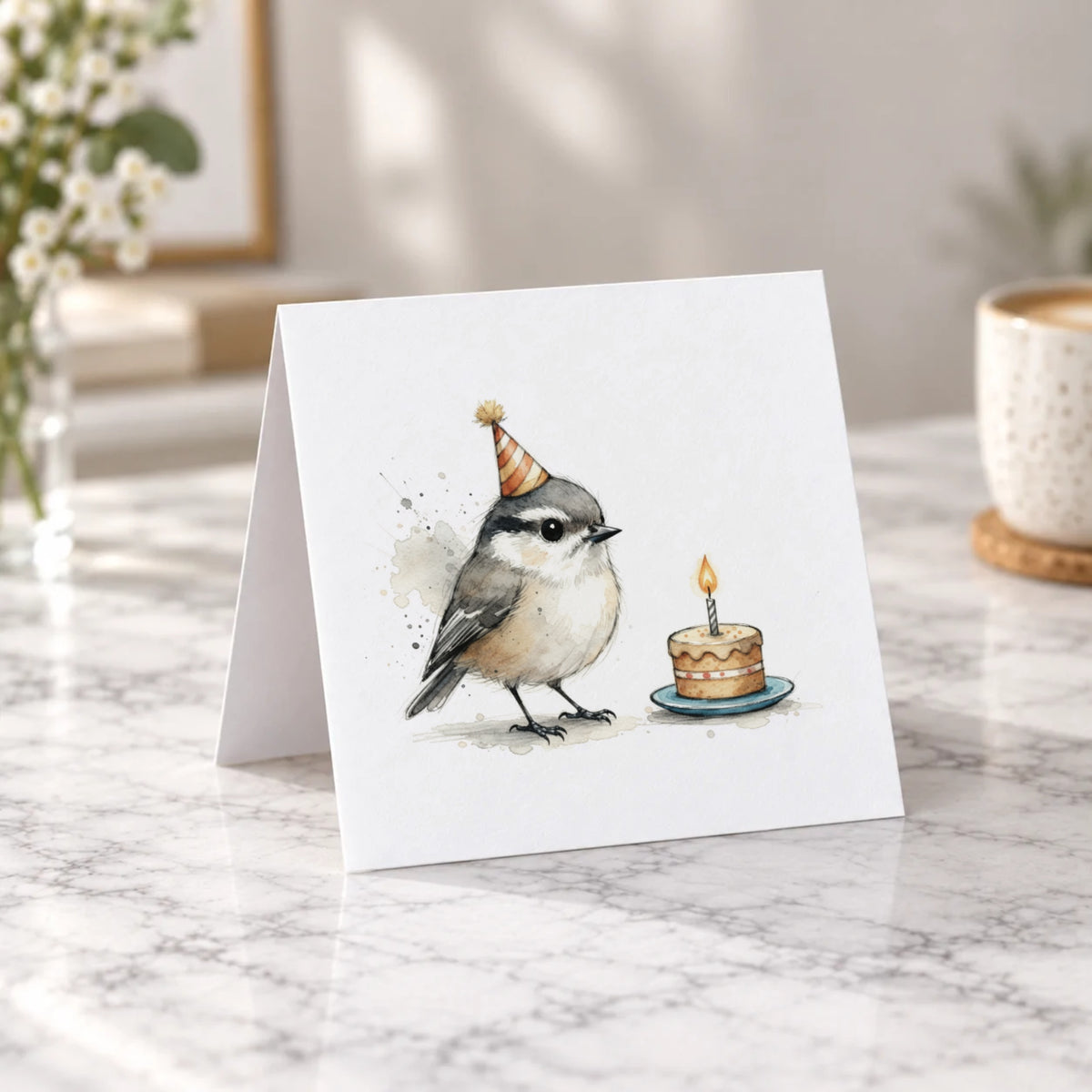 Tiny Bird Greeting Card – Tent Fold