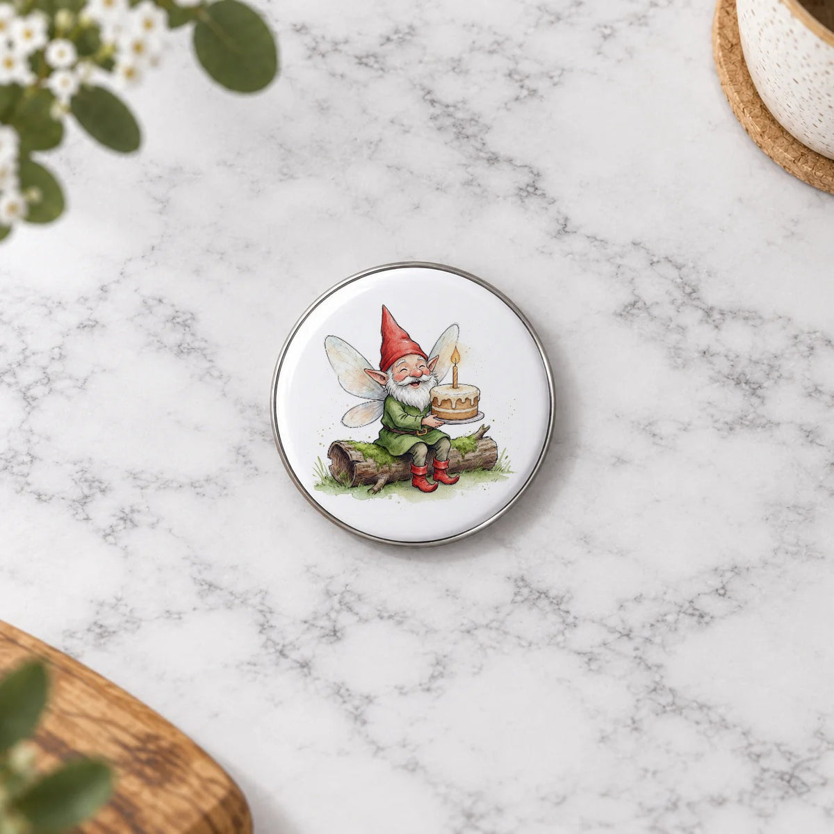 Gnome Fairy Greeting Card – Badge Small