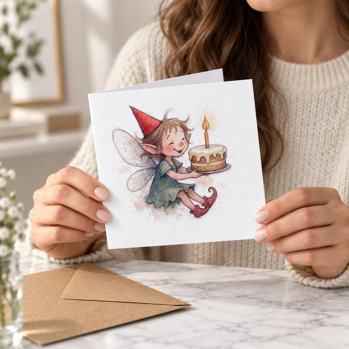 Fairy Greeting Card – Held Card