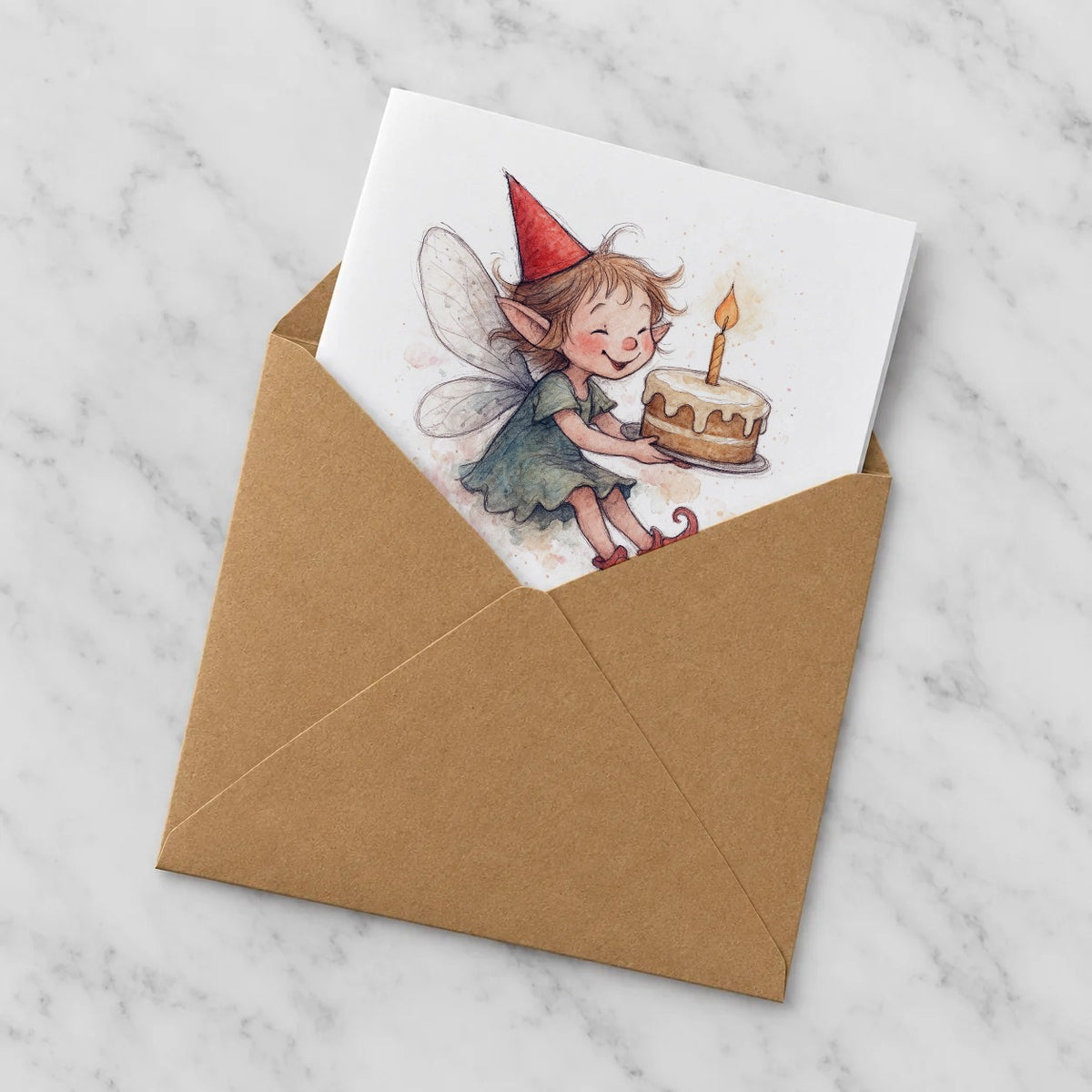 Fairy Greeting Card – Half in Envelope