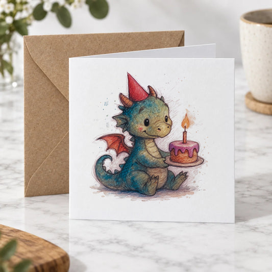 Dragon Cake Greeting Card – Hero