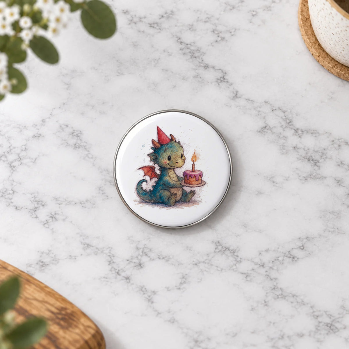 Dragon Cake Greeting Card – Badge Small