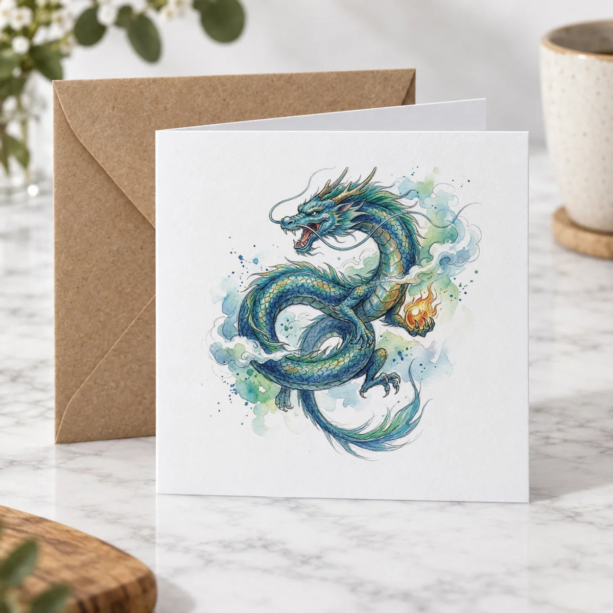 Blue Dragon Greeting Card – Hero