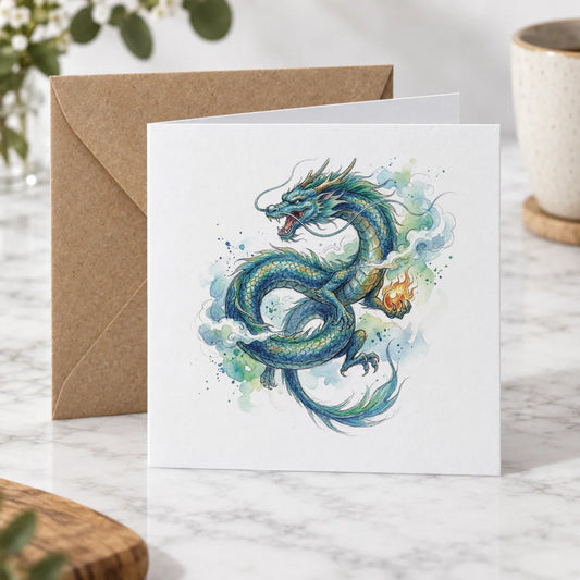 Blue Dragon Greeting Card – Hero