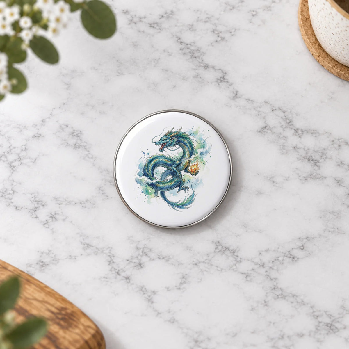 Blue Dragon Greeting Card – Badge Small