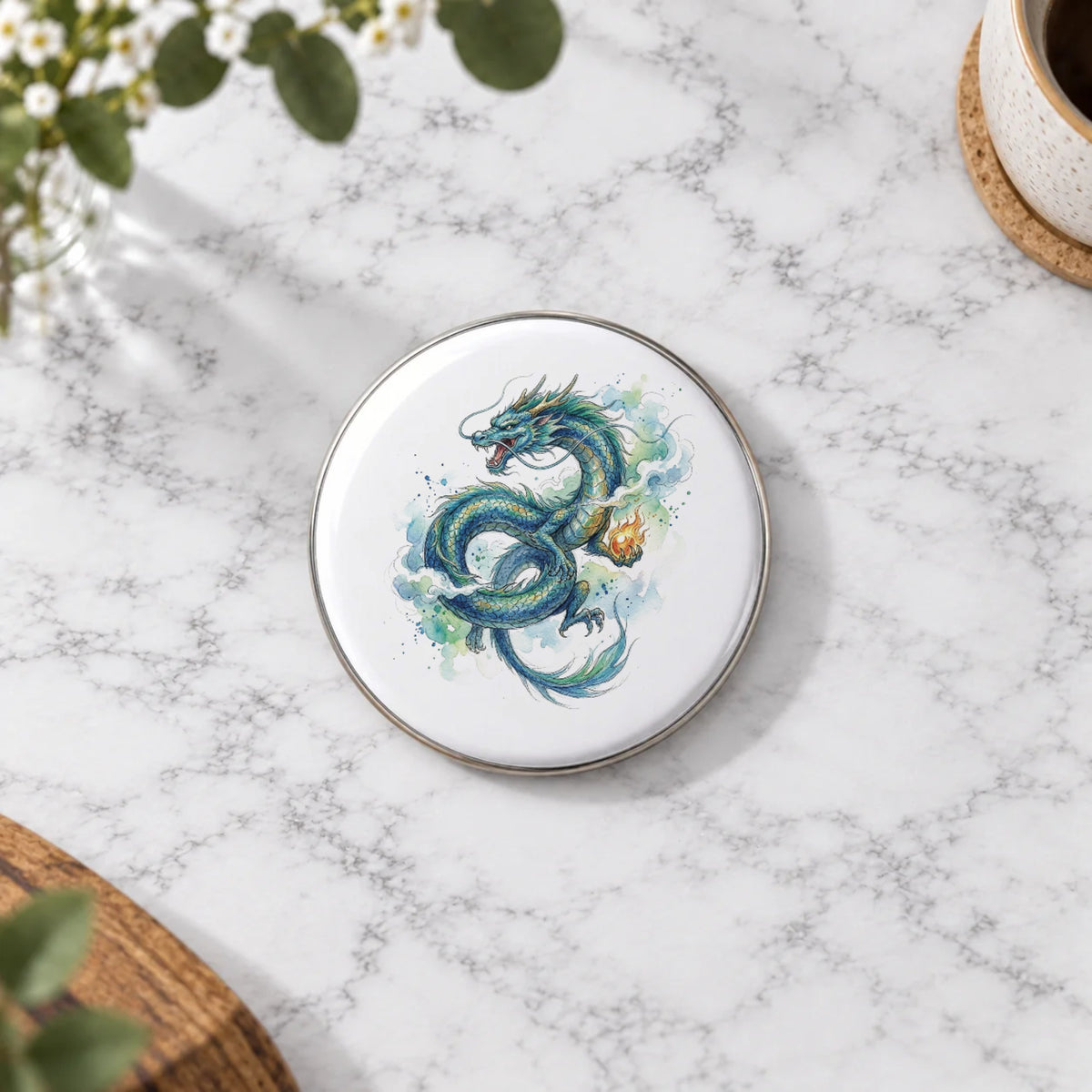 Blue Dragon Greeting Card – Badge Large