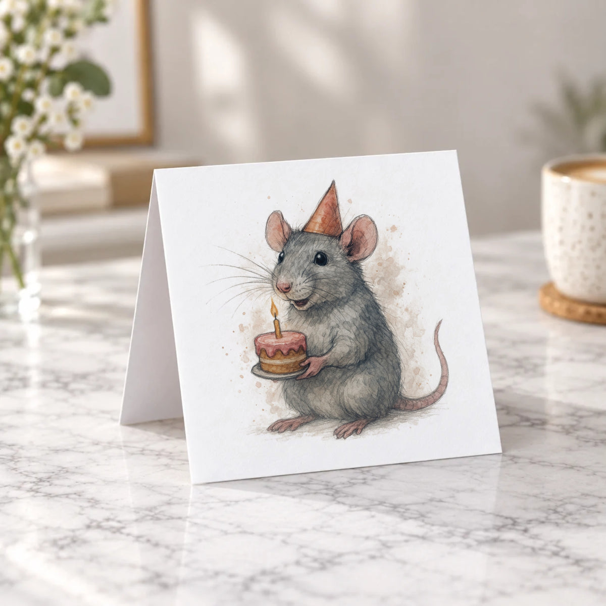 Rat Greeting Card – Tent Fold