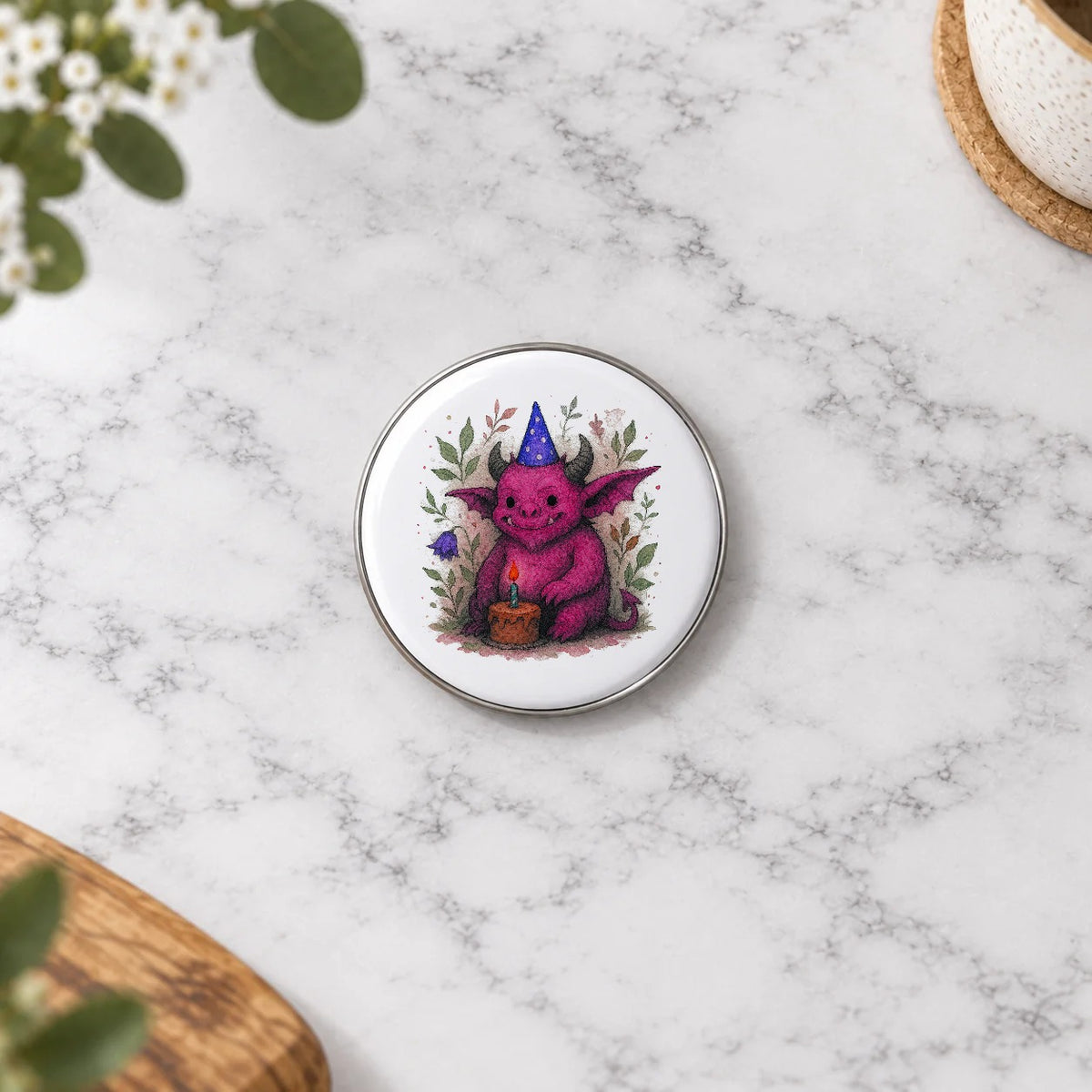 Cute Monster Greeting Card – Badge Small