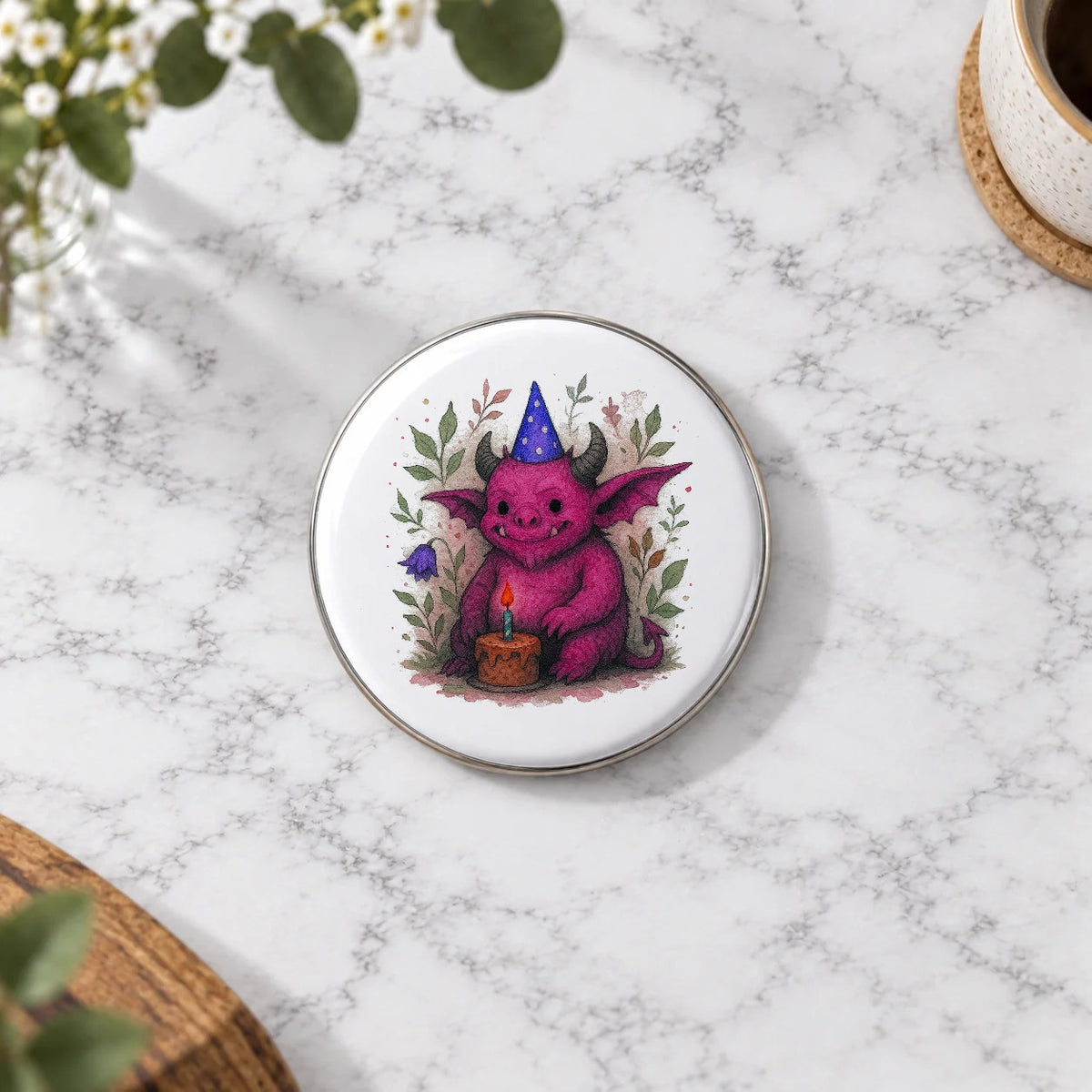 Cute Monster Greeting Card – Badge Large