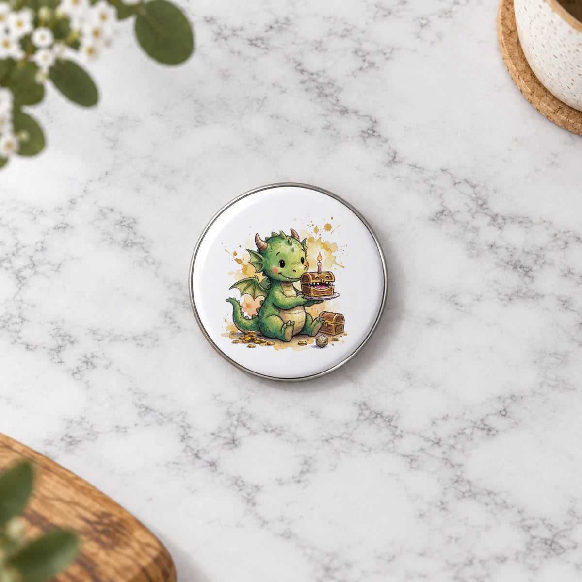 Baby Dragon Greeting Card – Badge Small