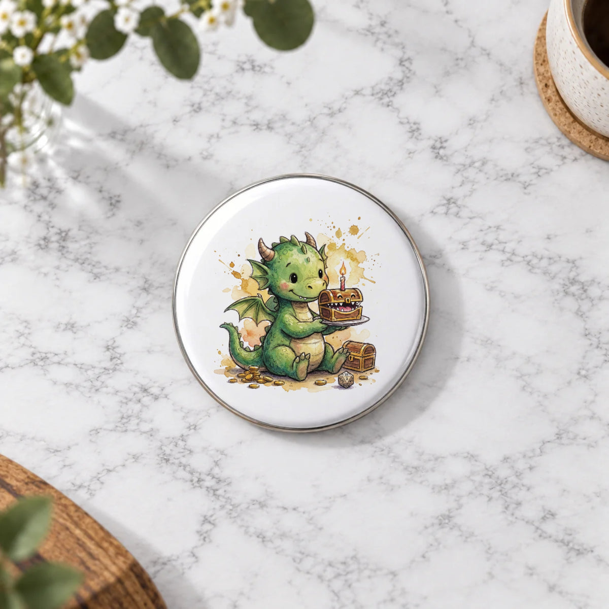 Baby Dragon Greeting Card – Badge Large