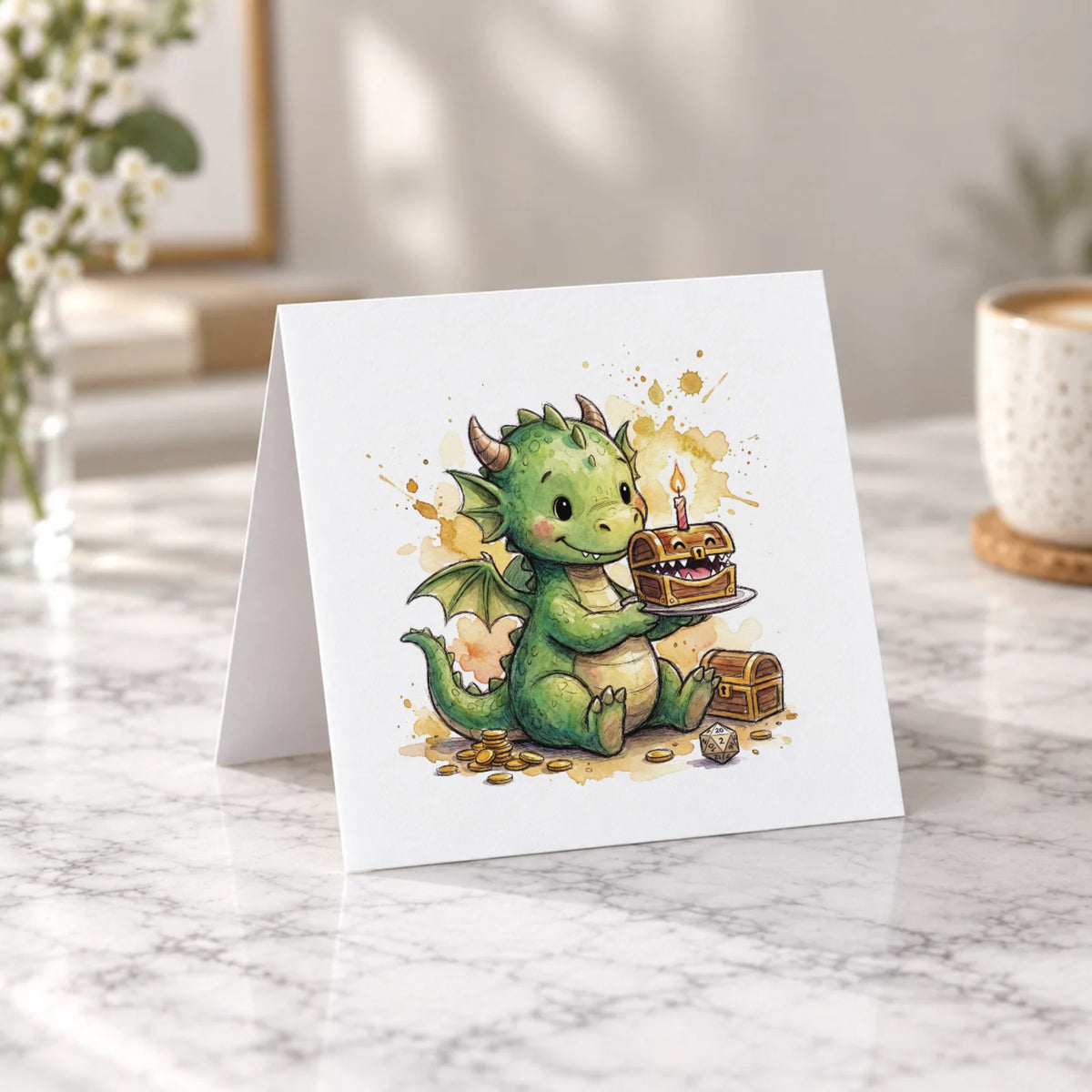 Baby Dragon Greeting Card – Tent Fold