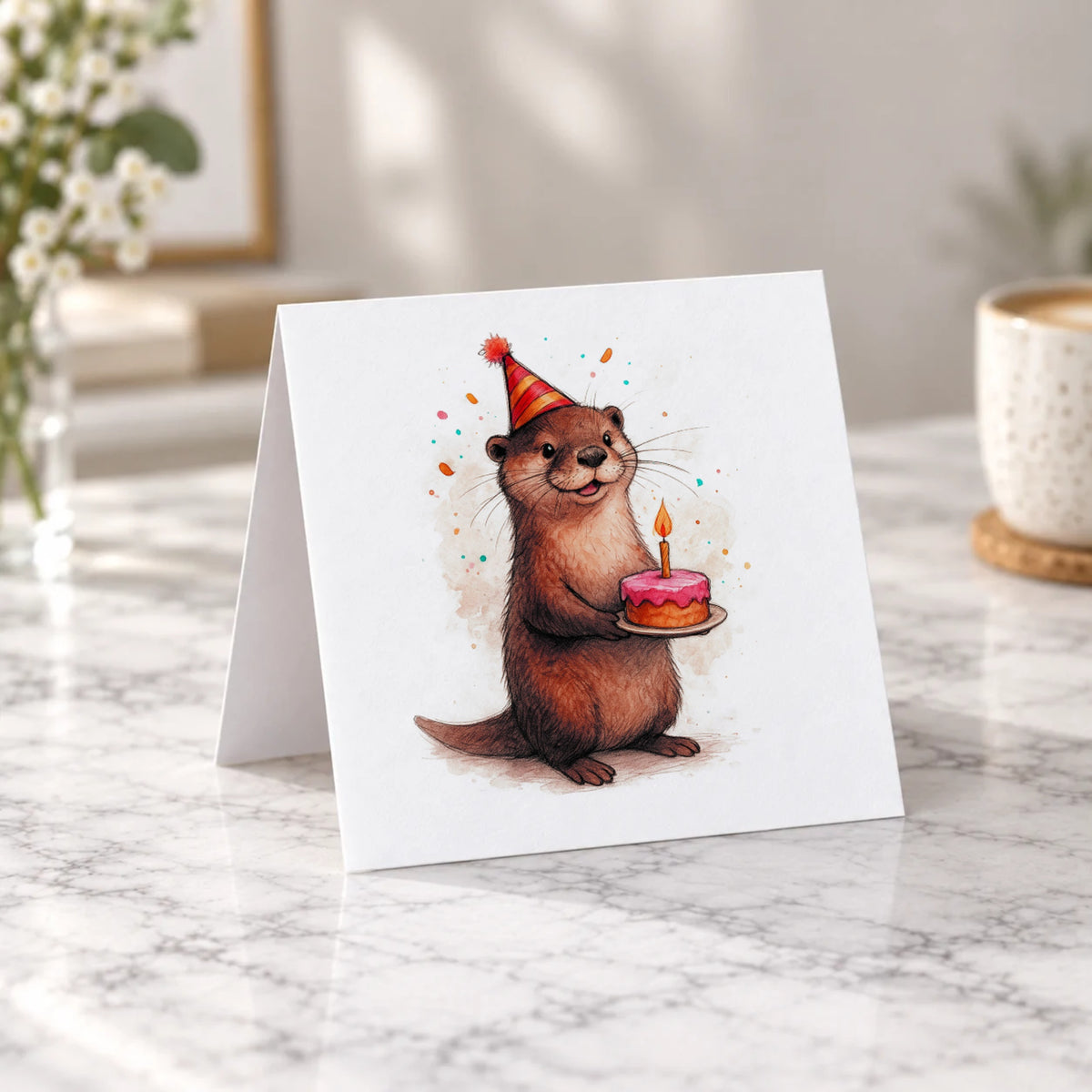 Otter Greeting Card – Tent Fold
