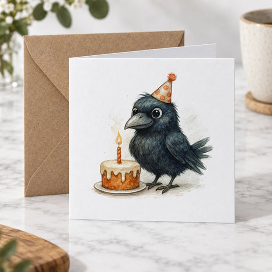 Gothic Raven Greeting Card – Hero