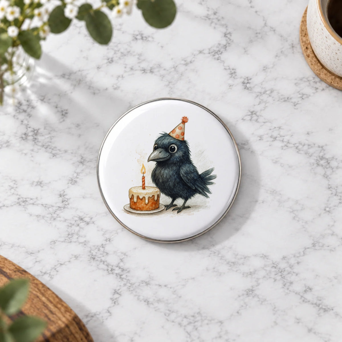 Gothic Raven Greeting Card – Badge Large