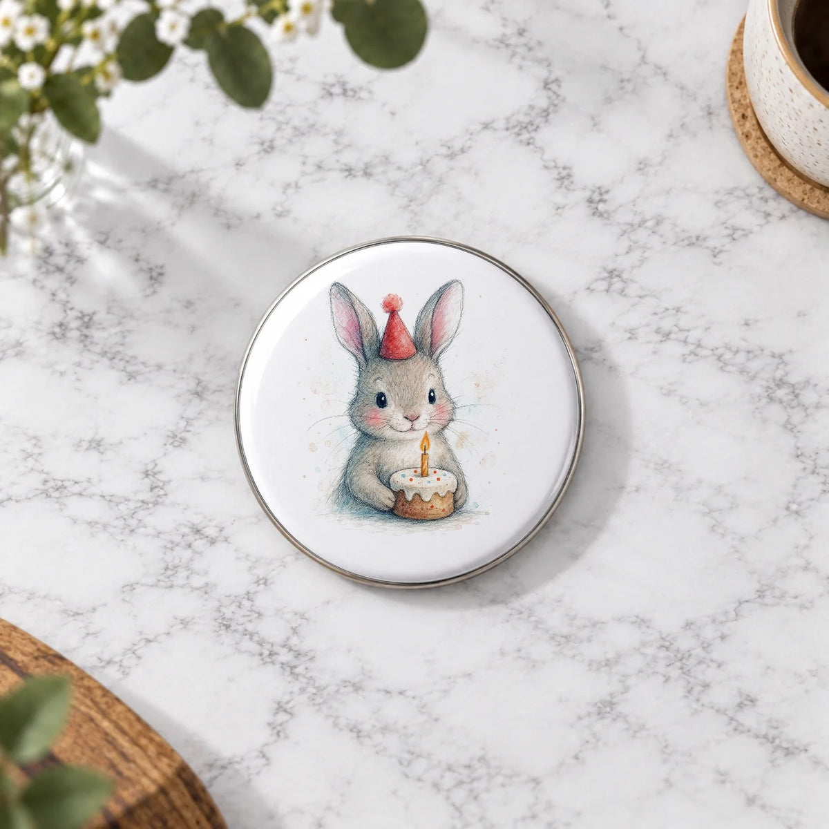 Woodland Bunny Greeting Card – Badge Large