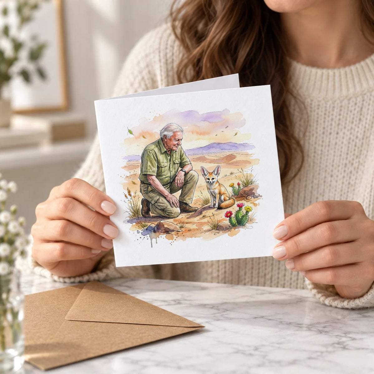 Fennec Fox Greeting Card – Held Card